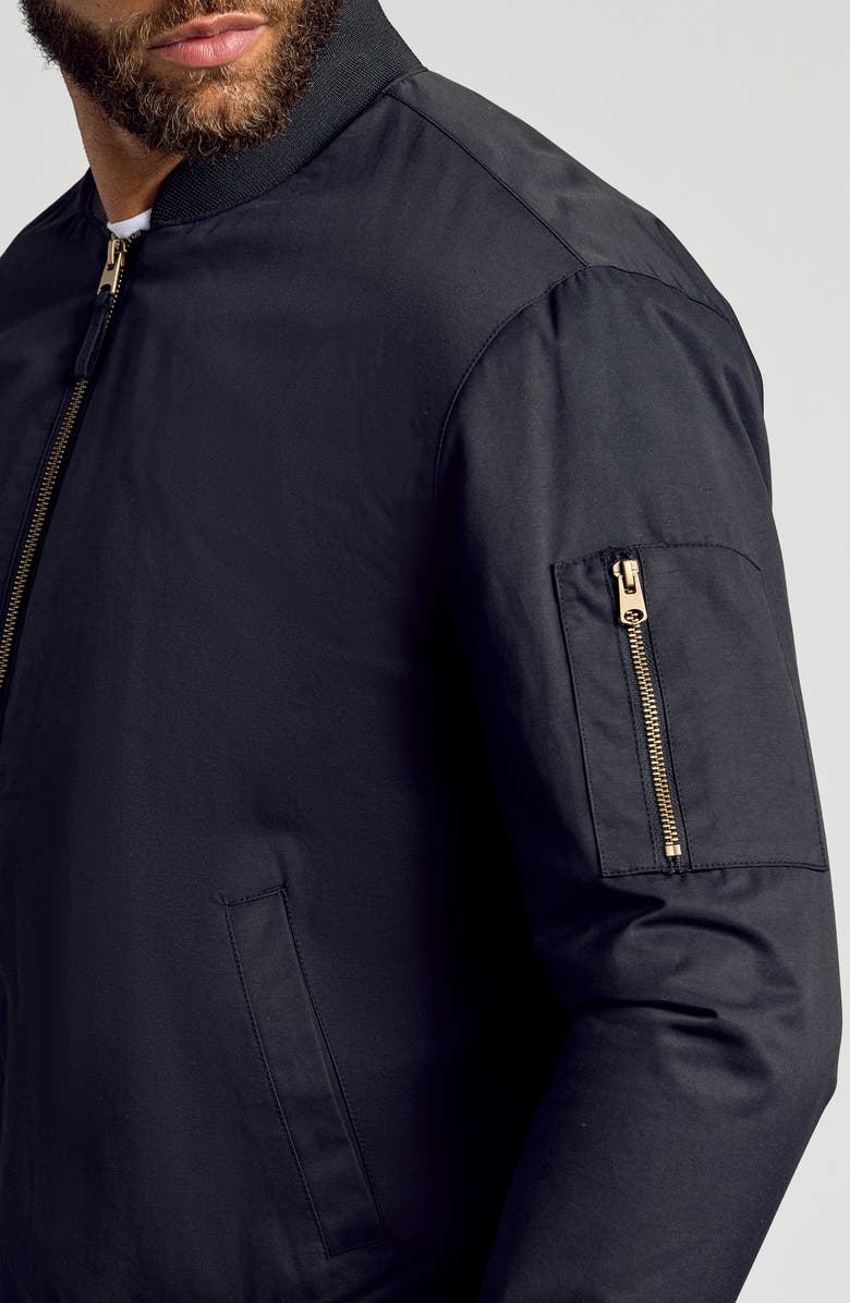 True Classic Water Resistant Cotton Blend Bomber Jacket, Alternate, color, Black