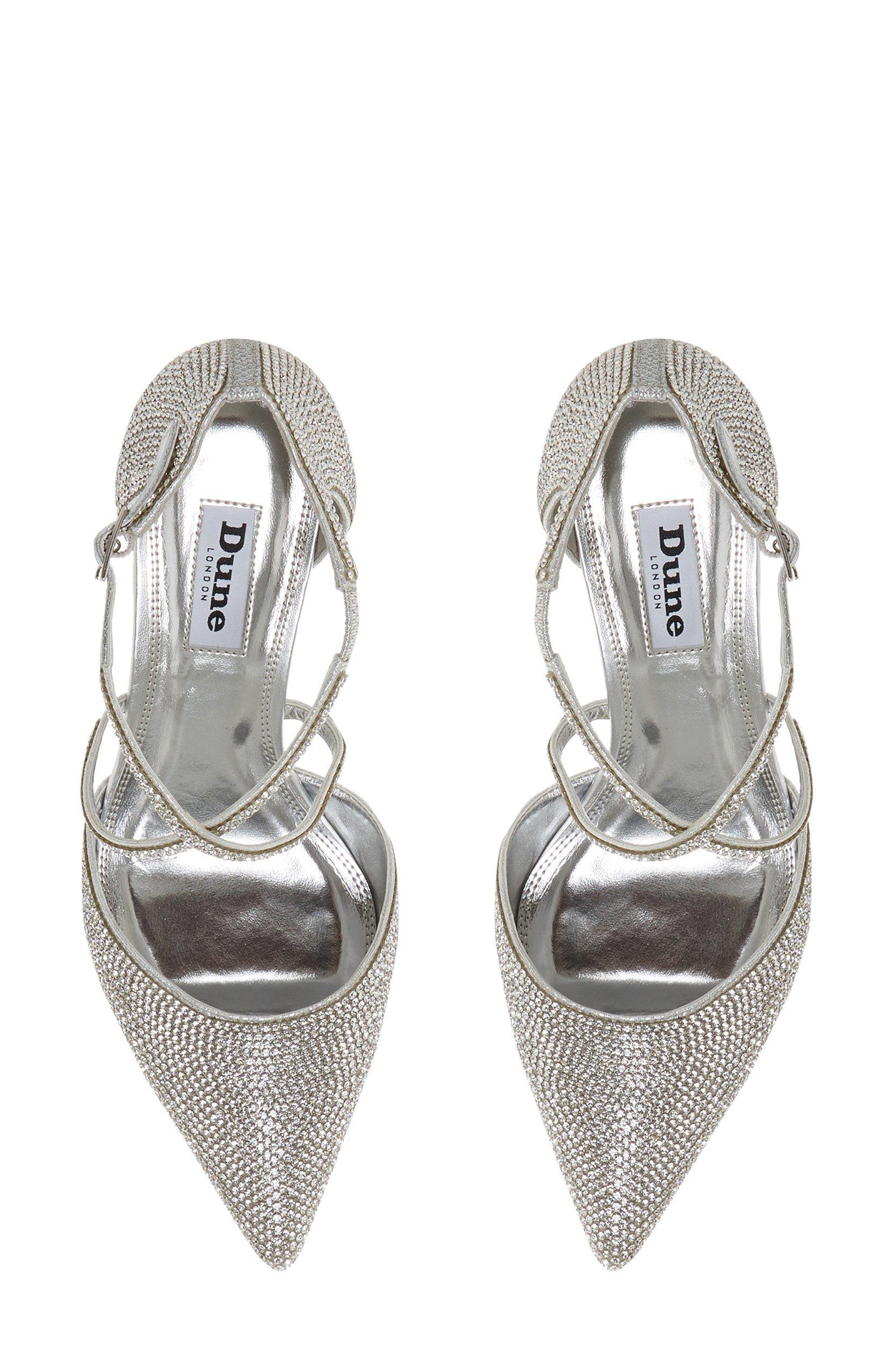 Dune London Captivates Rhinestone Pointed Toe Pump, Alternate, color, Silver
