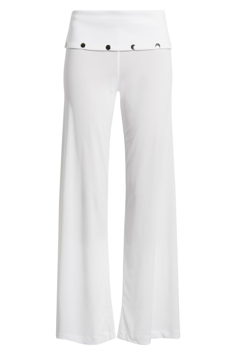 Liza Stud Detail Knit Pants, Alternate, color, WHITE