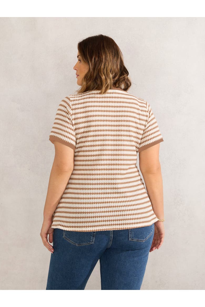Contrast Stripe Crochet Top, Alternate, color, Multi / TAN