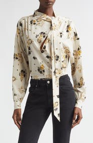Isabel Marant Fendry Floral Cutout Stretch Silk Top