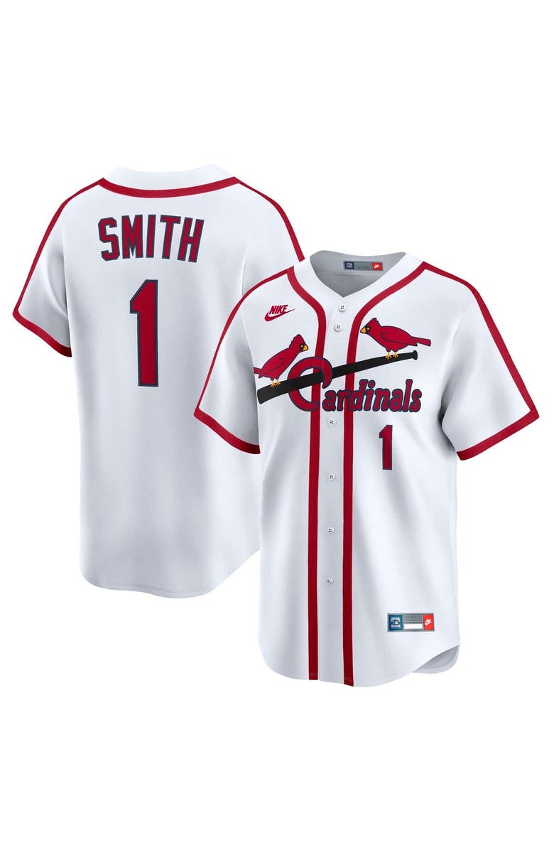 Nike Men's Nike Ozzie Smith White St. Louis Cardinals Throwback Cooperstown Collection Limited Jersey, Alternate, color, White