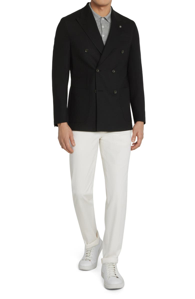 Jack Victor Hill Soft Constructed Double Breasted Wool Blend Sport Coat, Alternate, color, Black