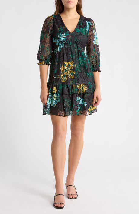 Print Rose Lace Dress
