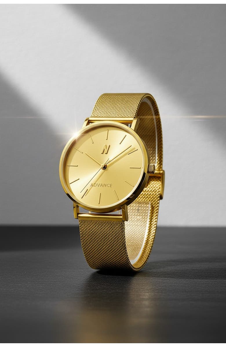 NCMPRBL Advance No Limit Mesh Strap Watch, 36MM, Alternate, color, Yellow Gold