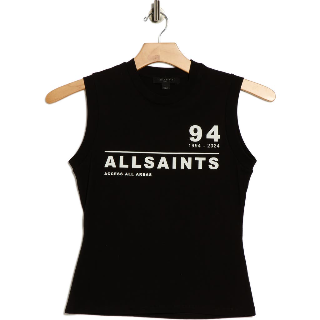 Allsaints Access Imogen Graphic Tank In Black