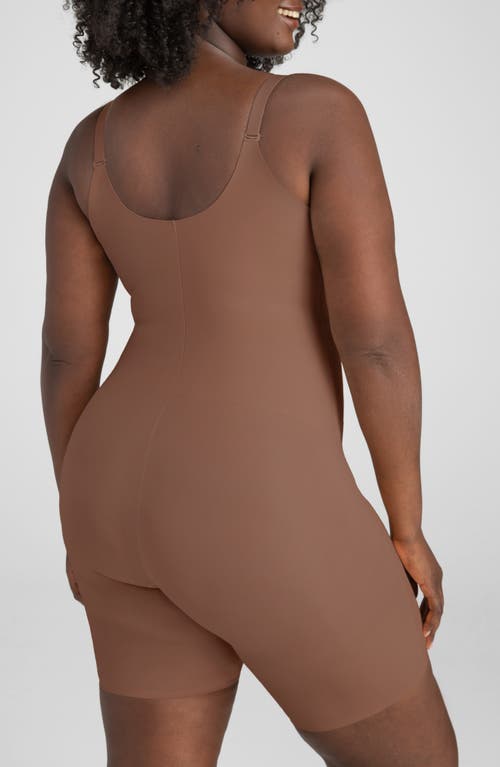 Honeylove Superpower Mid Thigh Bodysuit In Brown