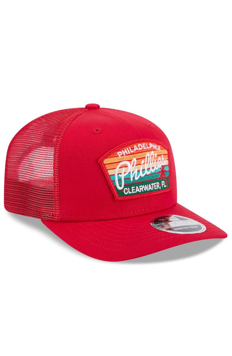 New Era Men's New Era Red Philadelphia Phillies 2025 Spring Training 9SEVENTY Stretch-Snap Trucker Hat, Alternate, color,