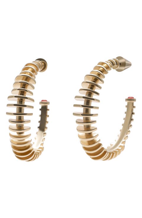 Discus Quartz Hoop Earrings