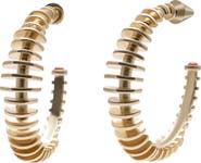 eddieBorgo Discus Quartz Hoop Earrings