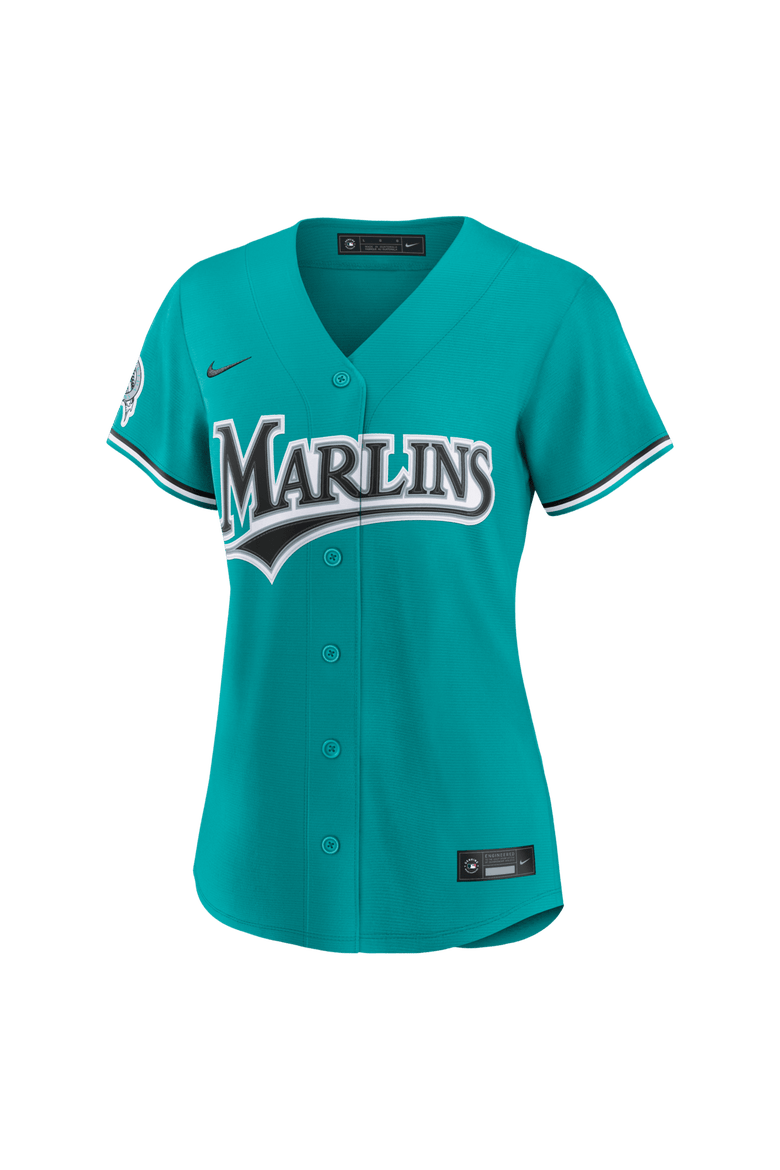 Women's Nike Teal Miami Marlins Alternate Stadium Jersey, Alternate, color, Teal