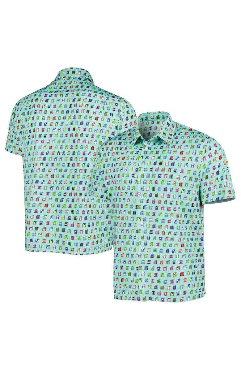 Full Turn Men's Green Kentucky Derby Jockey EcoTec Button-Up Shirt, Main, color,