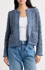 NIC+ZOE Diamond Fringe Knit Jacket