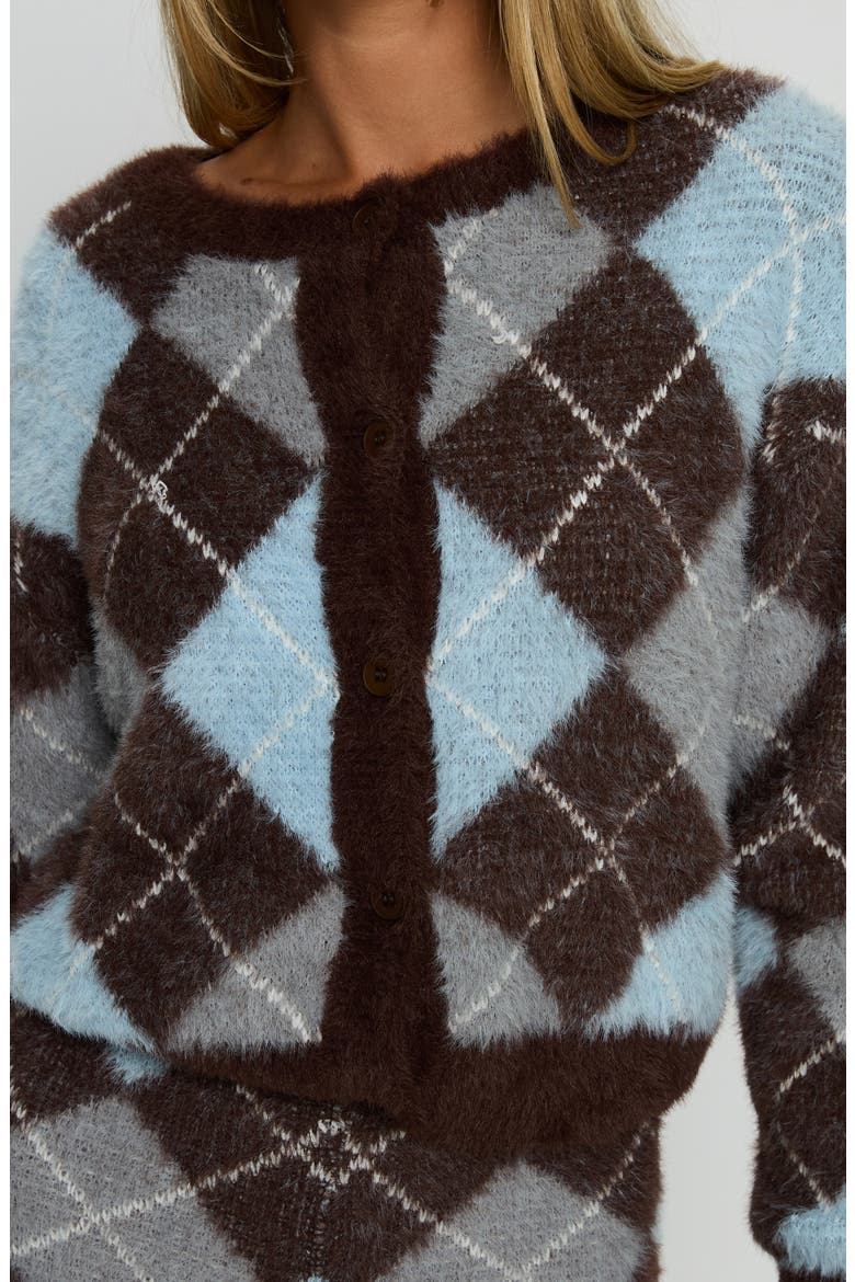 Kenlea Argyle Cardigan, Alternate, color, BLUE ARGYLE