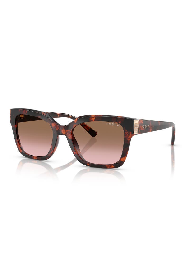 54mm Polarized Square Sunglasses, Alternate, color, RED HAVANA