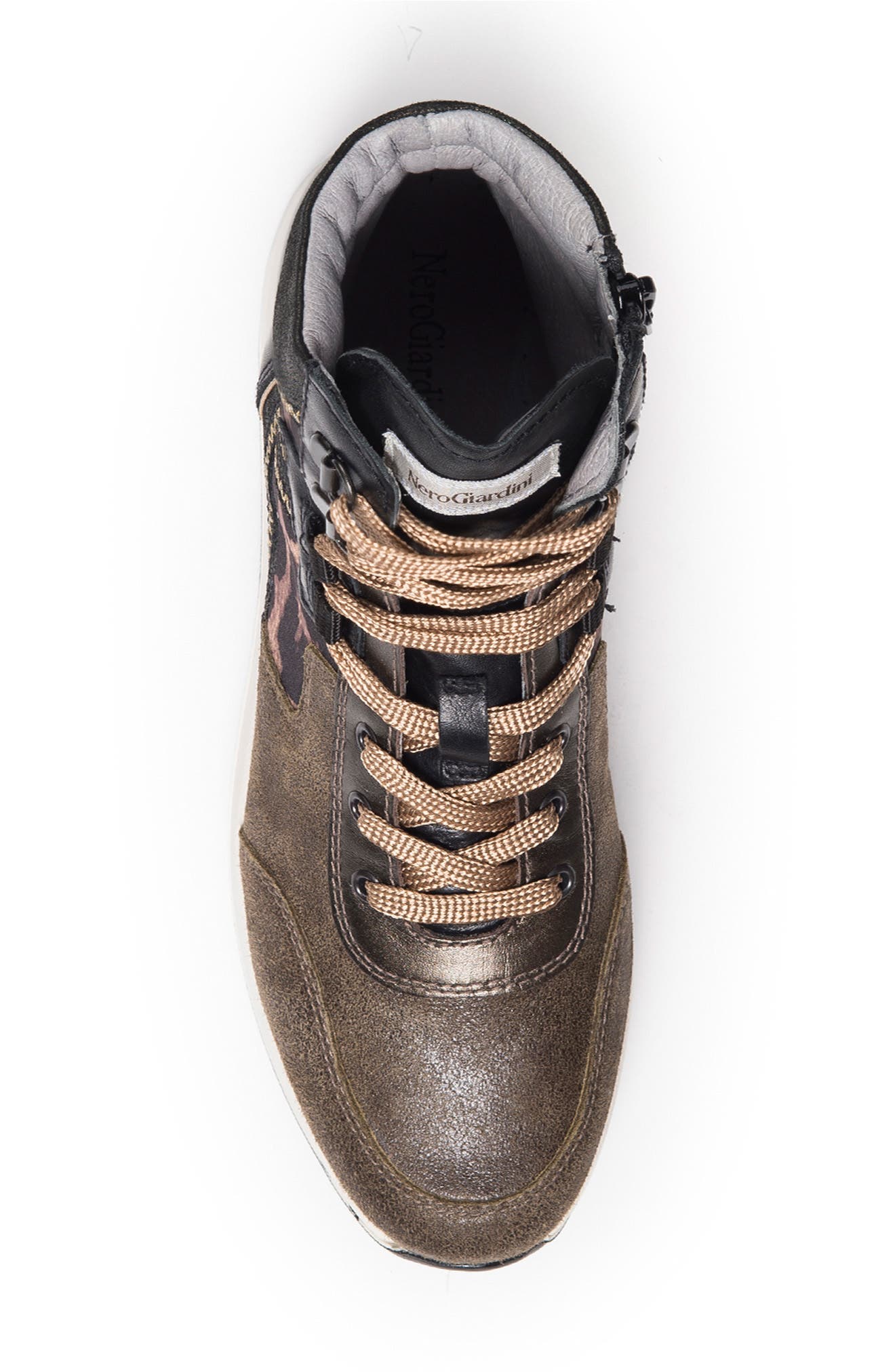 NeroGiardini Leopard Print Platform High Top Sneaker, Alternate, color, 