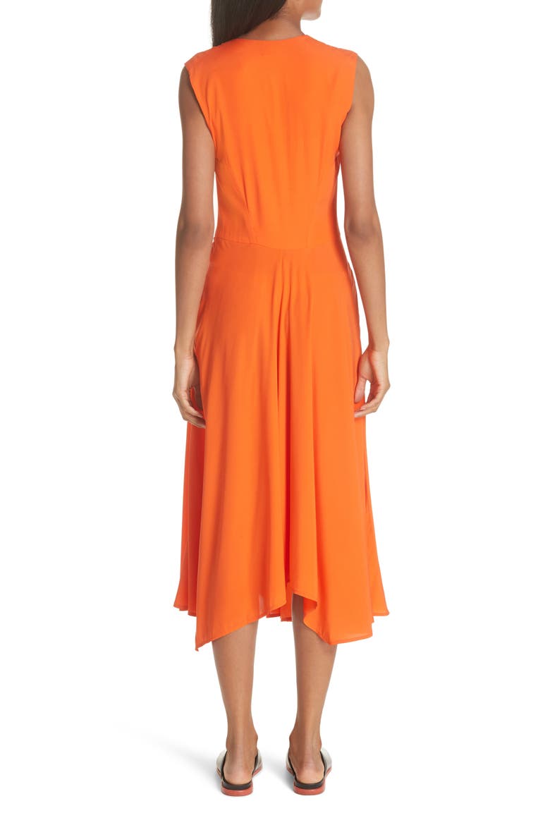 Wave Side Drape Dress, Alternate, color, SAFETY ORANGE
