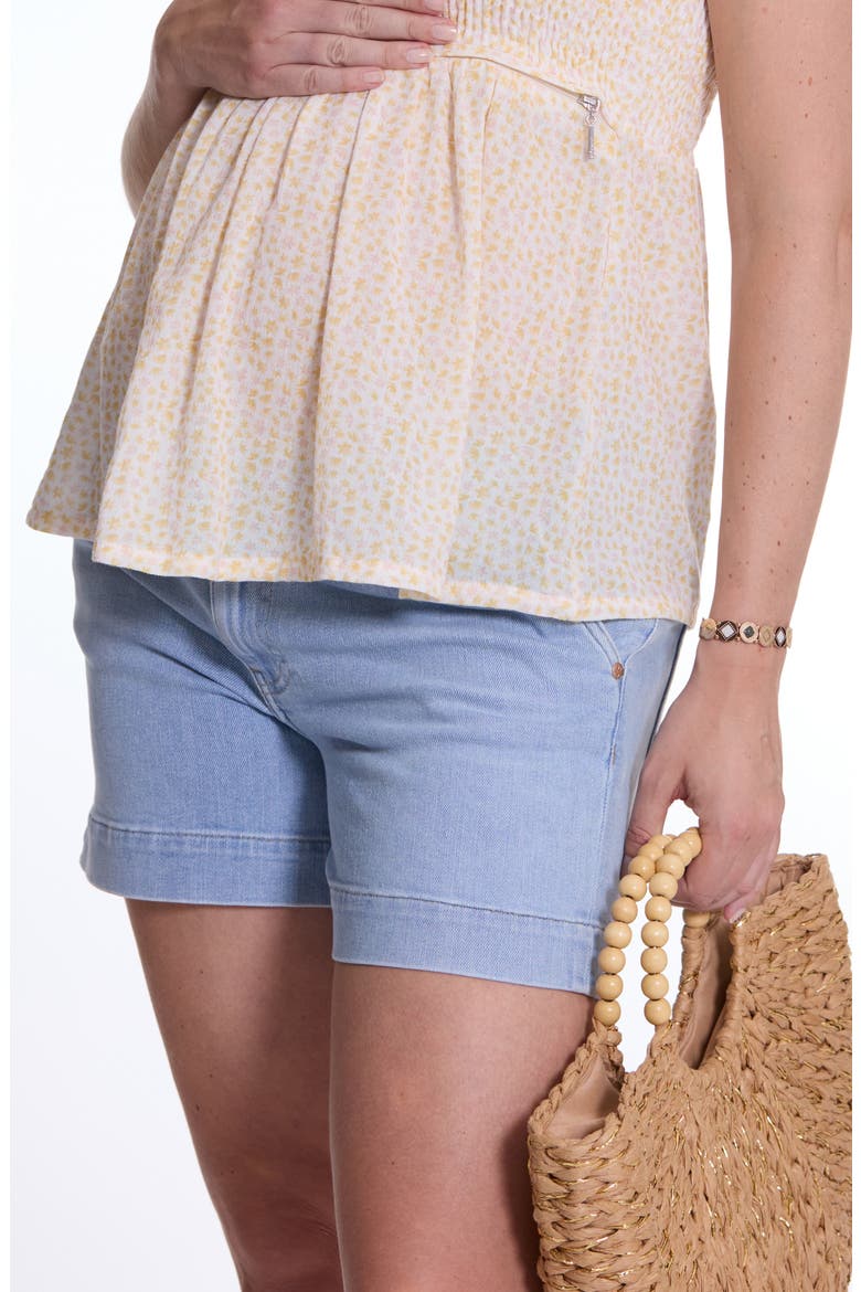 Donna Denim Maternity Shorts, Alternate, color, LIGHT BLUE