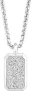 EFFY Sterling Silver White Sapphire Dog Tag Pendant Necklace
