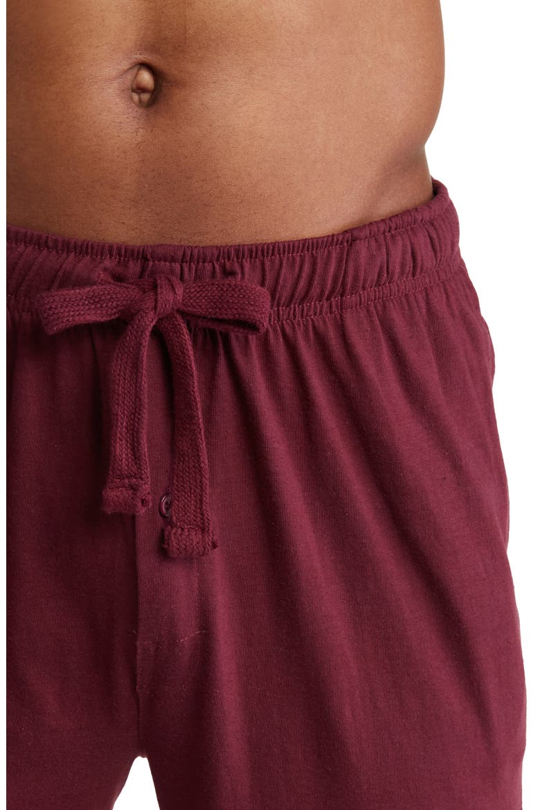 Knit Pajamas, Alternate, color, BLACK WITH BURGUNDY