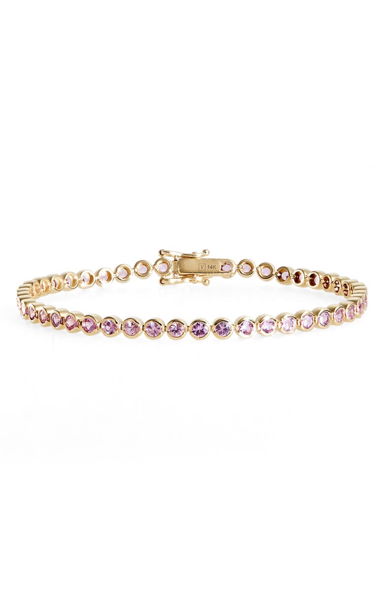 VALANI ATELIER Pink Sapphire Tennis Bracelet, Main, color, 