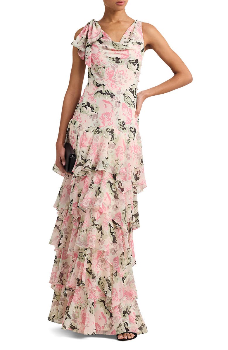 Ralph Lauren Floral Tiered Gown, Main, color,