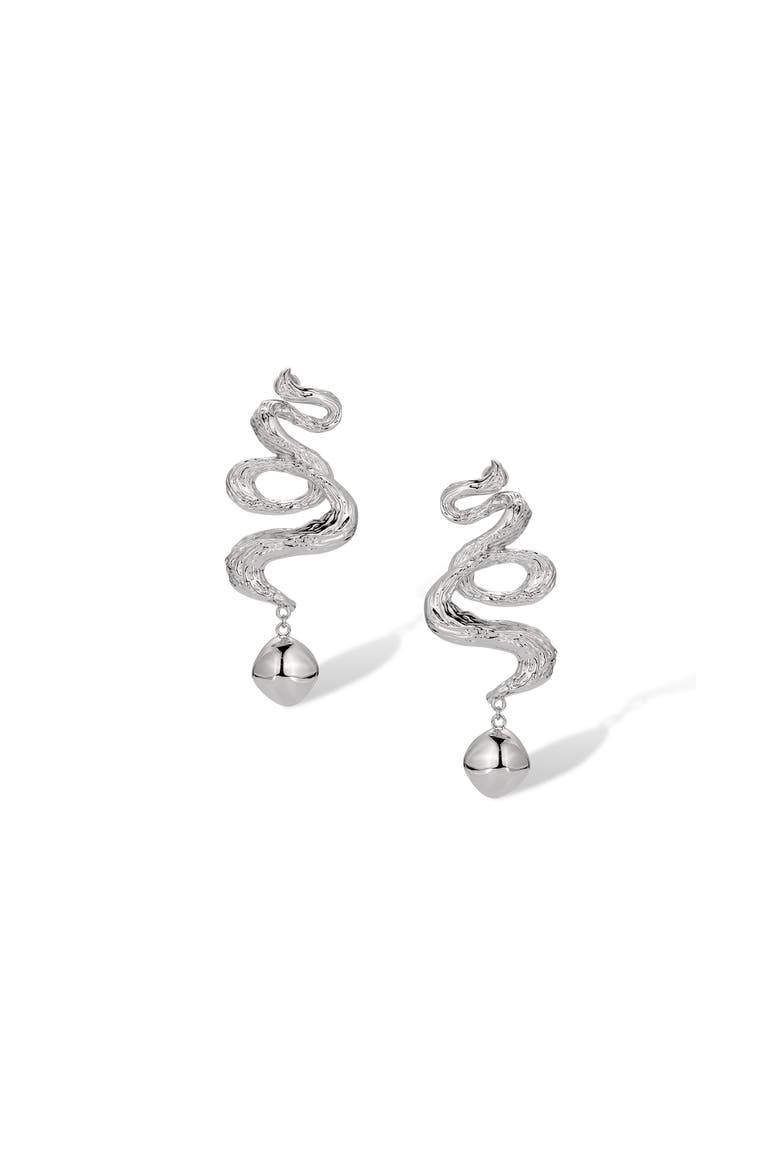 Wave Earrings, Main, color, Silver