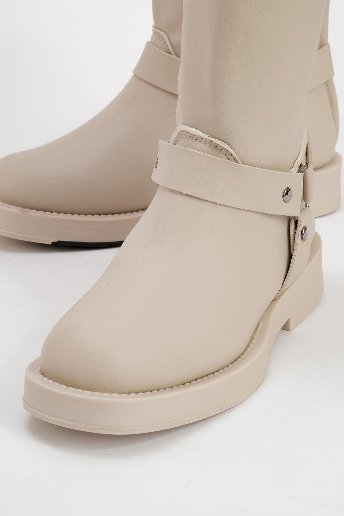 Prologue Shoes Solva Boot, Alternate, color, Beige Faux Leather