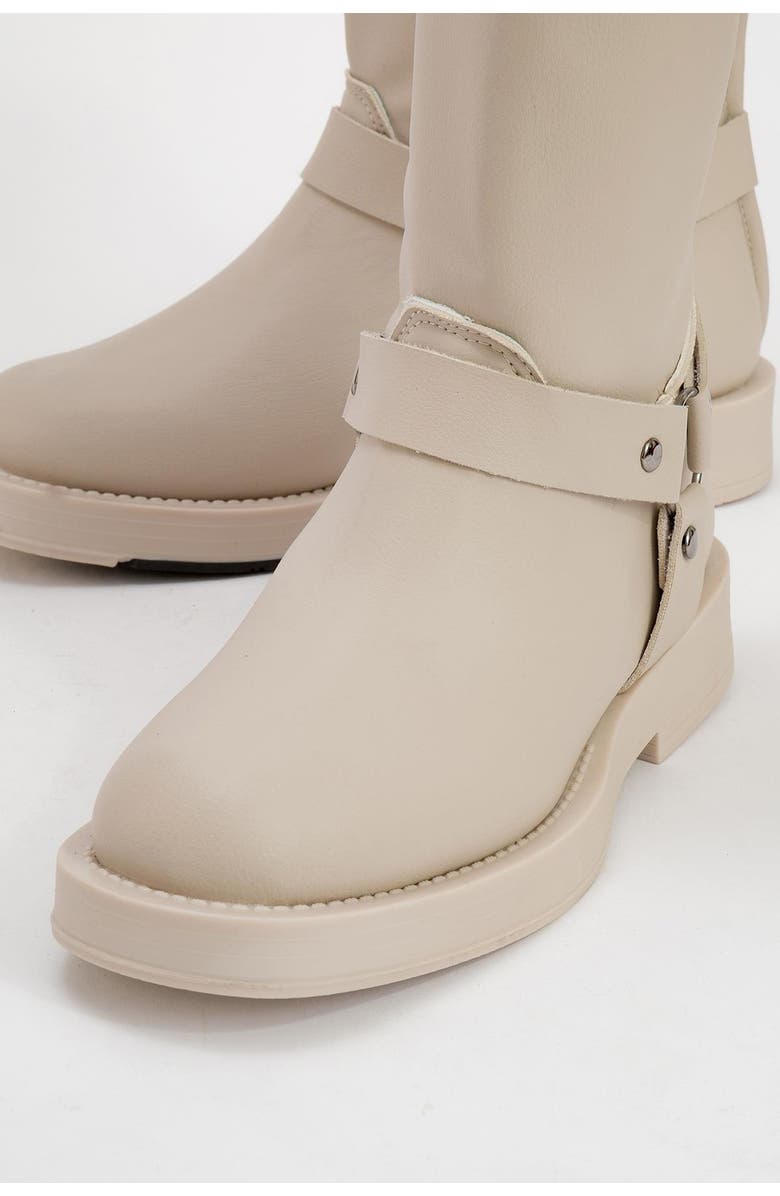 Prologue Shoes Solva Boot, Alternate, color, Beige Faux Leather