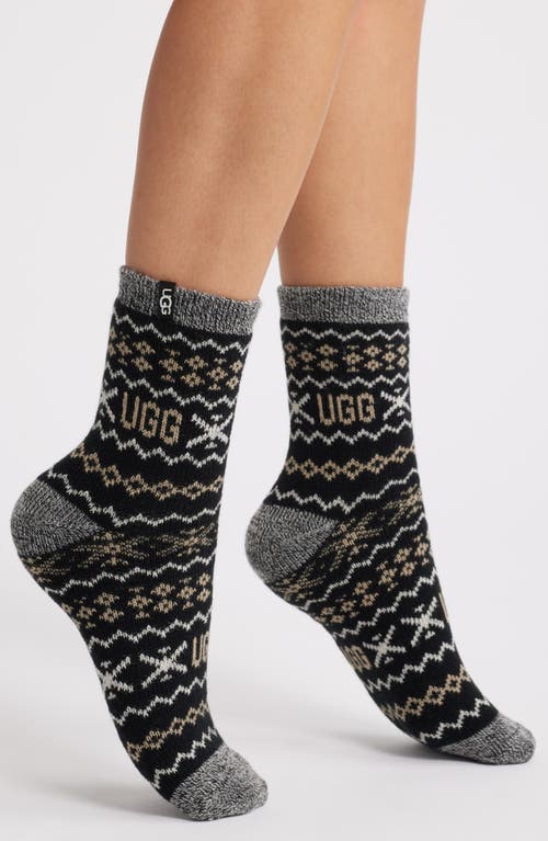Ugg(r) Cressida Jacquard Quarter Socks In Gray