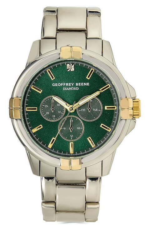 Genuine Diamond Chronograph Bracelet Watch, 41mm - 0.001ct.