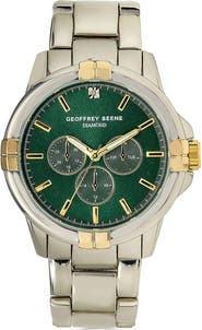 GEOFFREY BEENE Genuine Diamond Chronograph Bracelet Watch, 41mm - 0.001ct.