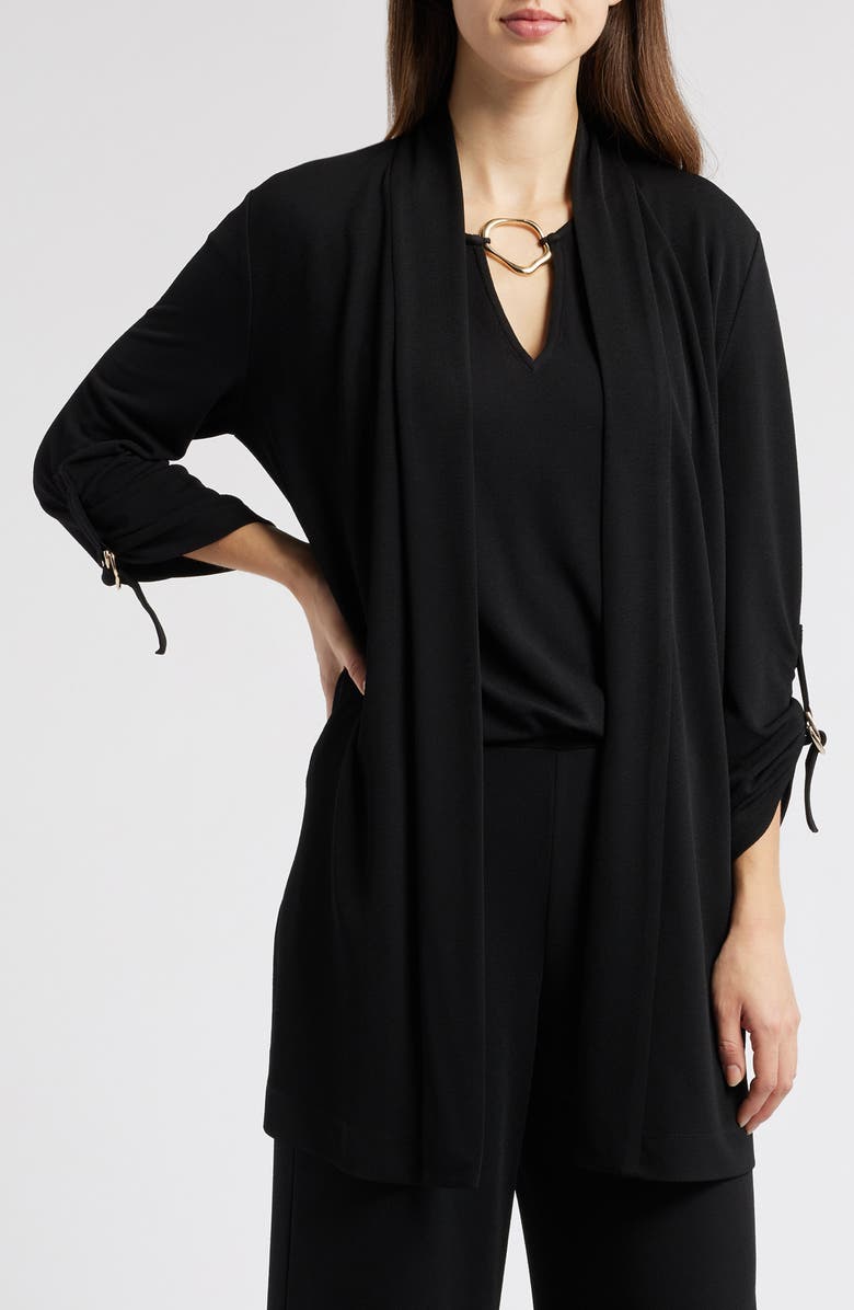 Anne Klein Cool Crepe Open Front Jacket, Main, color, 