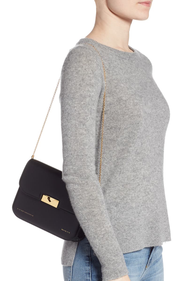 Victoria Beckham Eva Leather Clutch, Alternate, color,