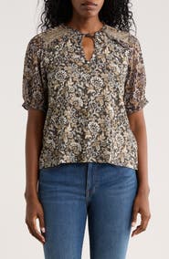 Lucky Brand Puff Sleeve Top