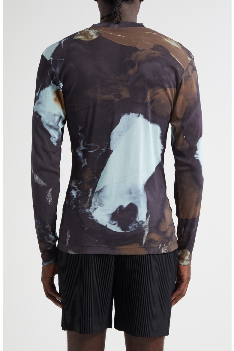 Agate Print Sheer Mesh Long Sleeve Shirt (Men) | Nordstrom
