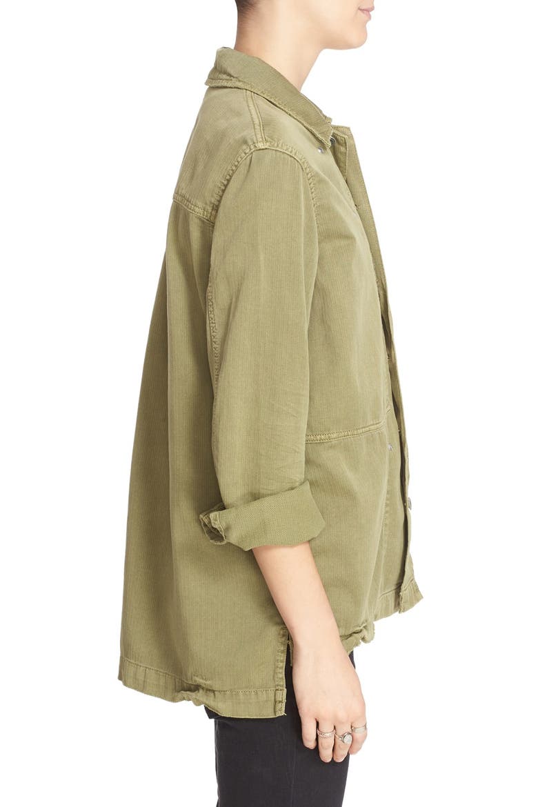 Embellished Military Shirt Jacket, Alternate, color, OLIVE