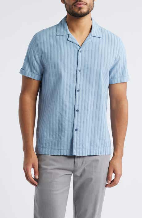 Rails Sinclair Textured Stripe Cotton Camp Shirt
