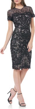 JS Collections Soutache Lace Cocktail Dress