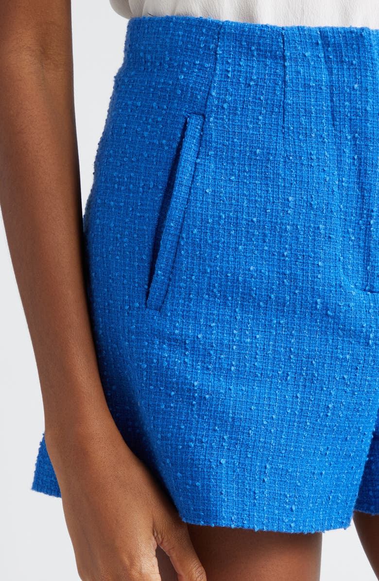 Veronica Beard Jazmin High Waist Tweed Shorts, Alternate, color, Cobalt