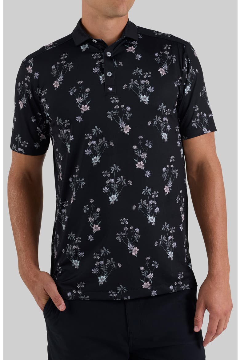 Floral Performance Golf Polo, Alternate, color, MIDNIGHT MUSE