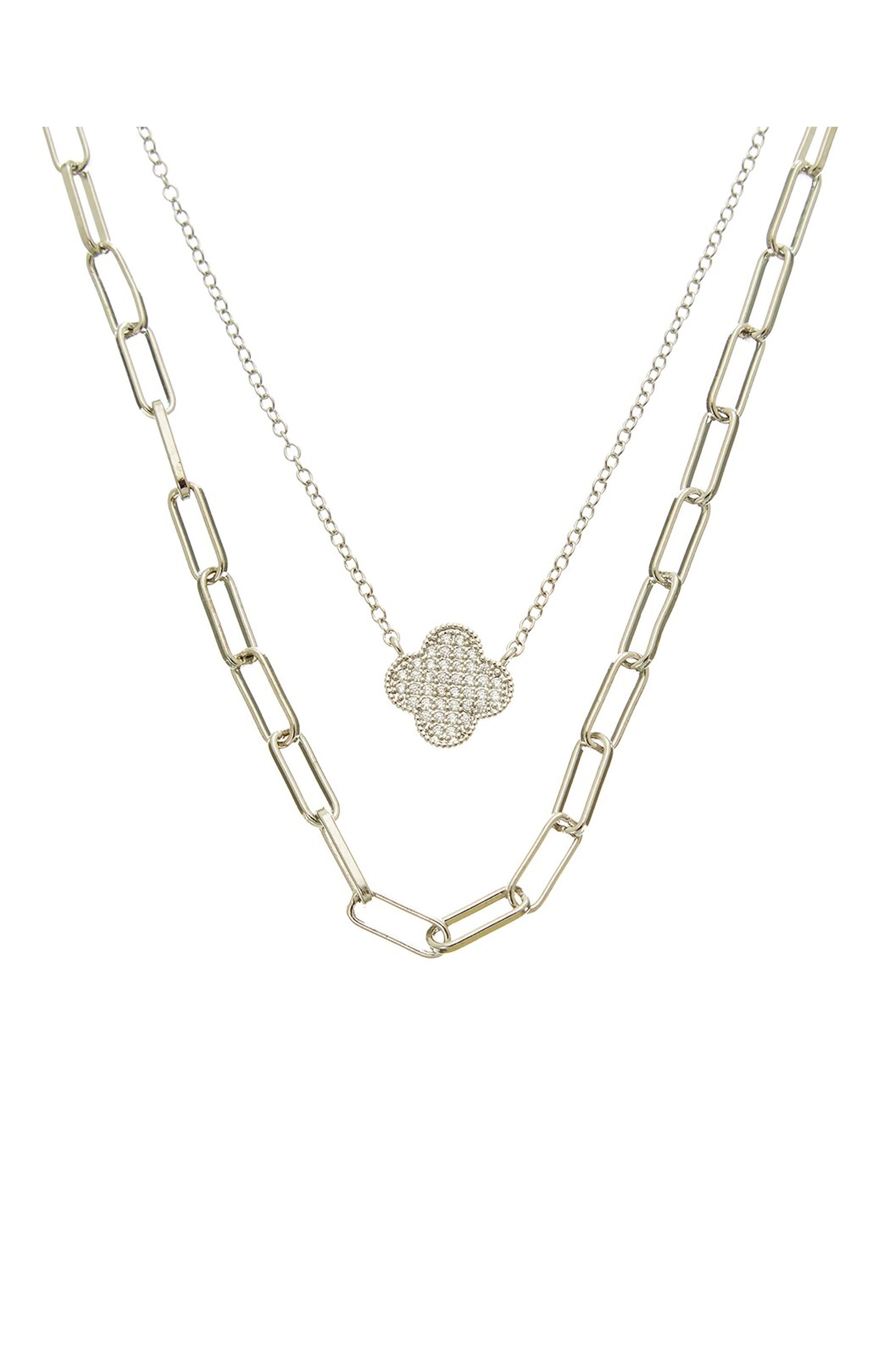 Clover Layered Link Necklace