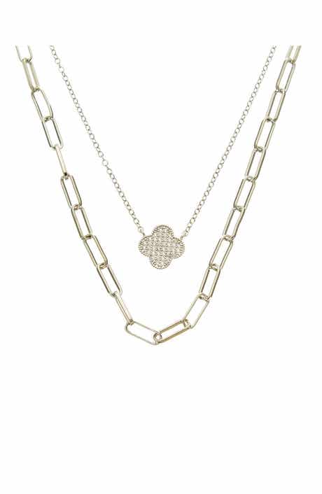 Clover Layered Link Necklace