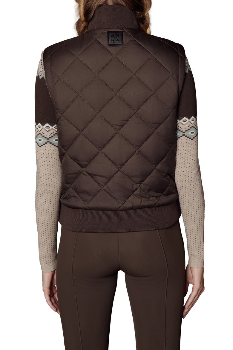 Atlas Quilted & Faux Shearling Reversible Vest, Alternate, color, COFFEE/ STONE