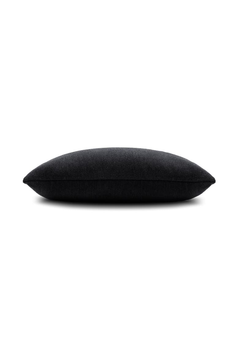 Luxe Velour Plush Chenille Indoor & Outdoor Woven Accent Pillow, Alternate, color, Charcoal