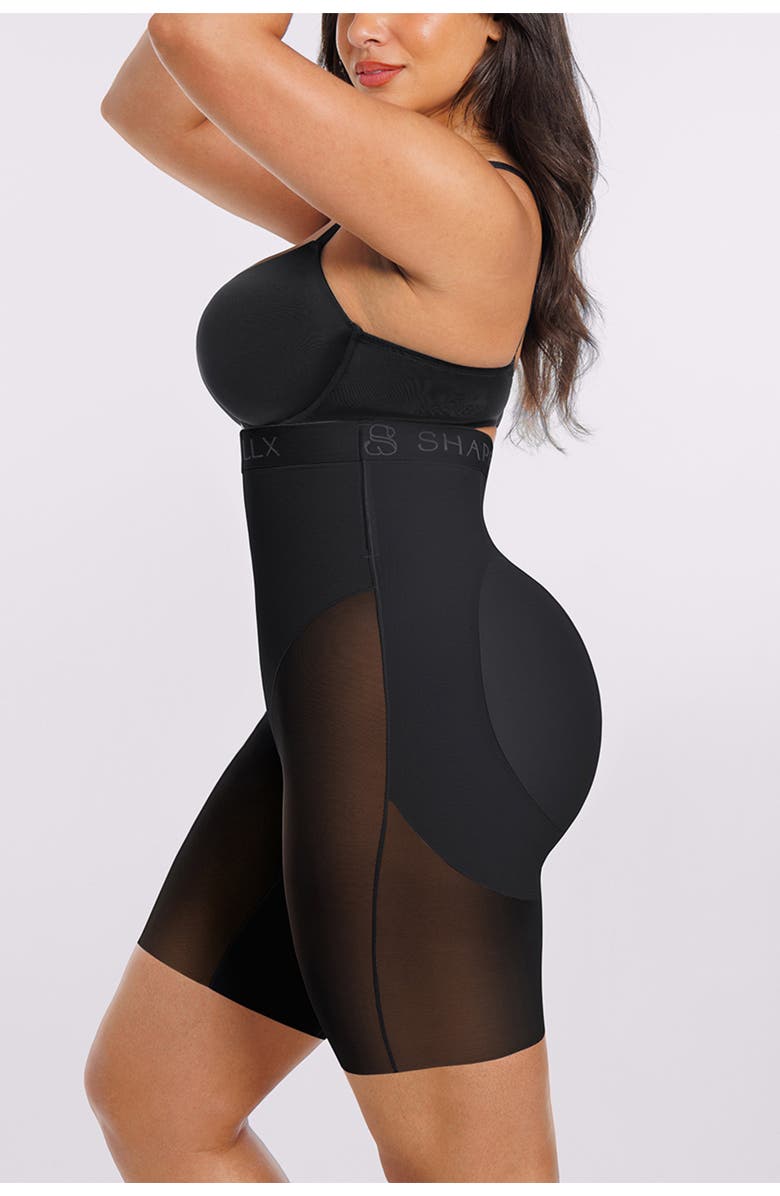 Shapellx Butt Lifting Padded High Waist Shapewear Shorts, Alternate, color, Black