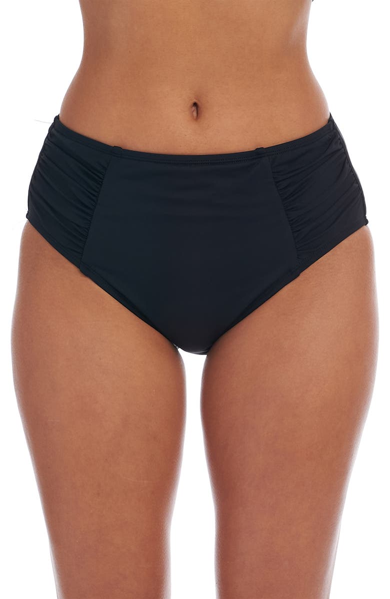 La Blanca Island Goddess High Waist Bikini Bottoms, Main, color, Black