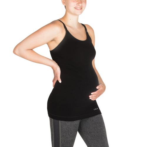 Modern Eternity Maternity Hannah Rayon Yoga Nursing Tank In Black