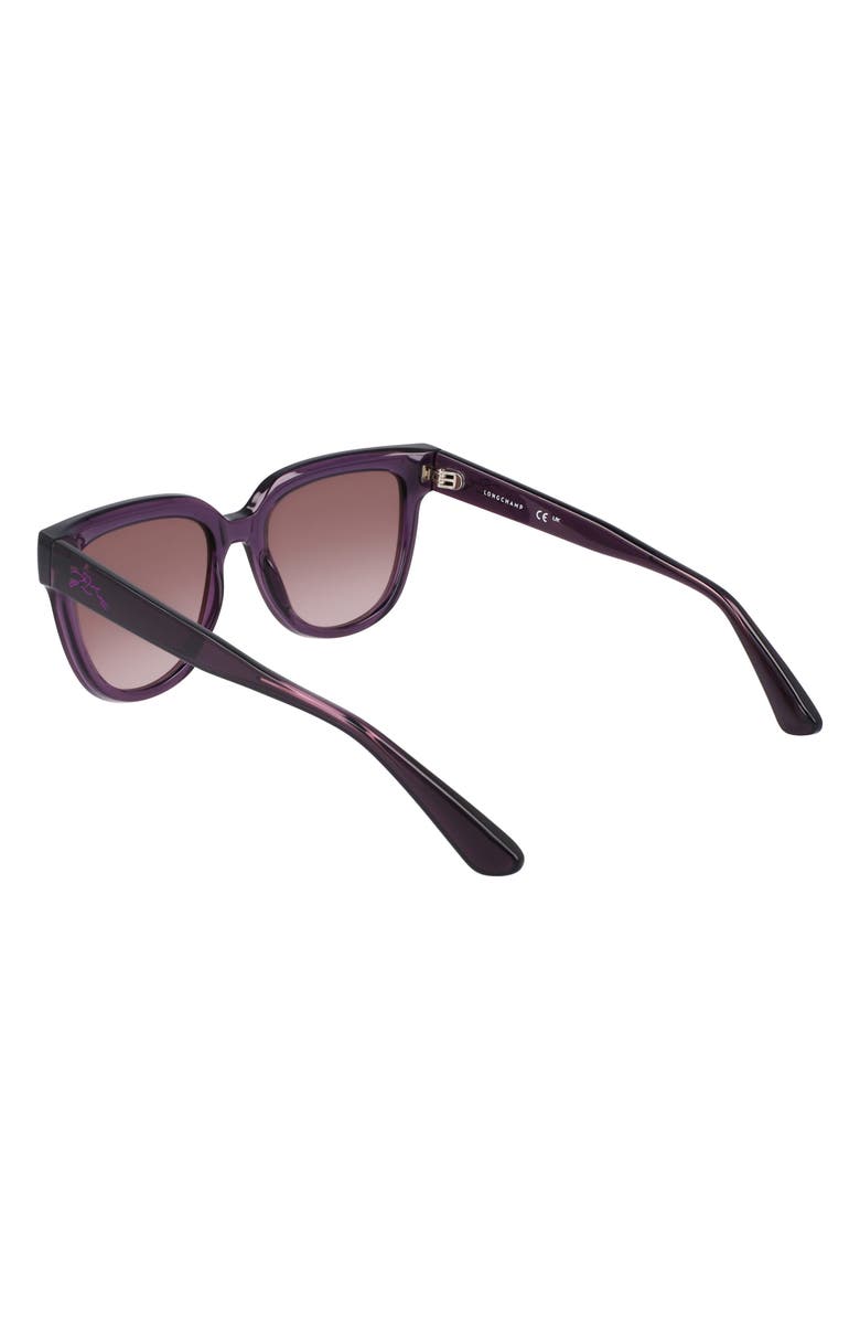 Longchamp Le Pliage 52mm Round Sunglasses, Alternate, color, Transparent Plum