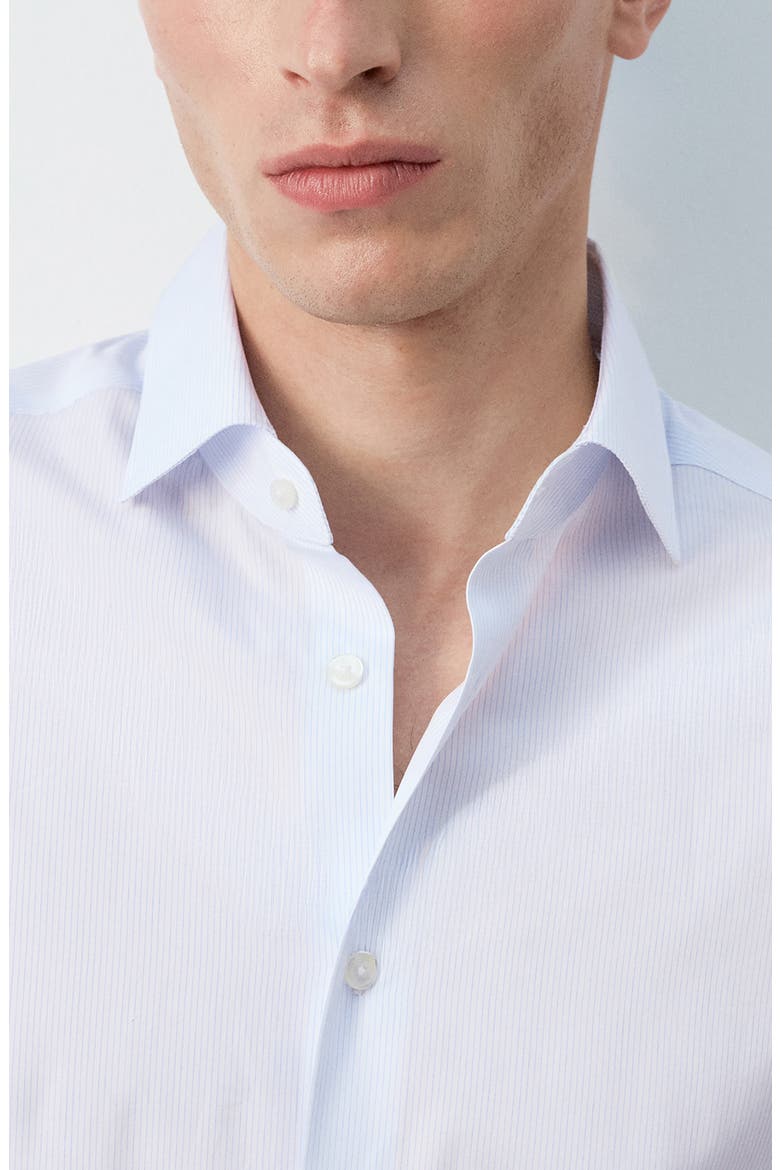 Slim Fit Stripe Cotton Button-Up Shirt, Alternate, color, WHITE